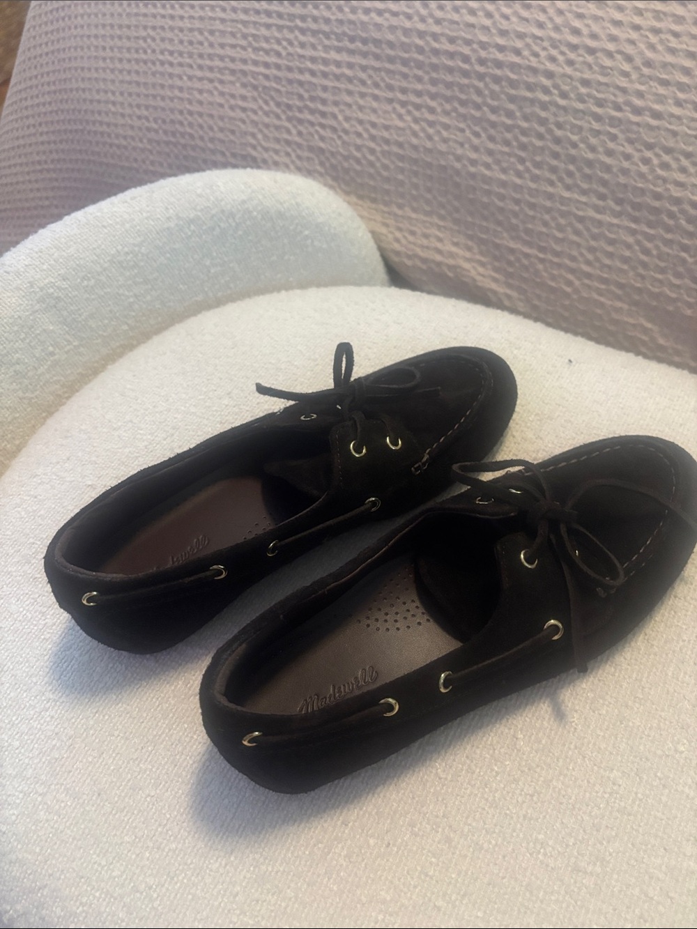 Madewell Brown Suede Moccasin Loafers with Lace Tie